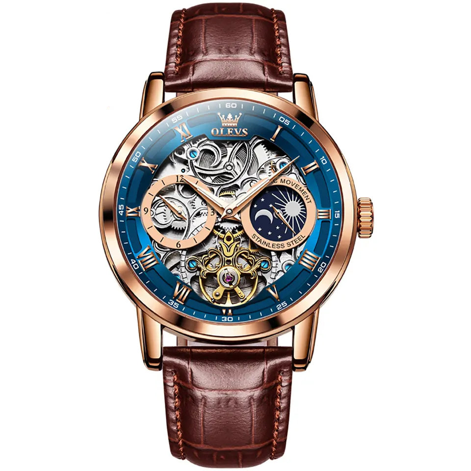 Men Watch OLEVS 6670 Luxury Skeleton Automatic Mechanical Watch