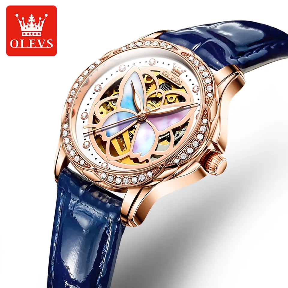 OLEVS Lady's Butterfly - Leather strap