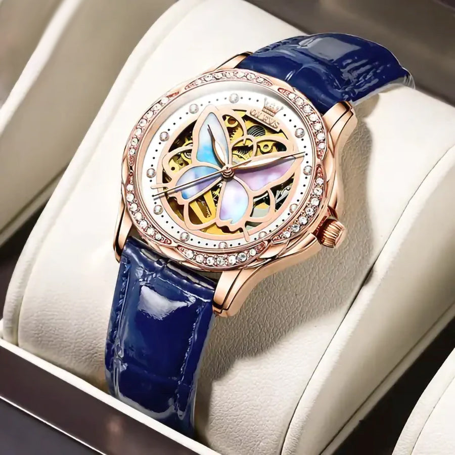 Women Mechanical Watch OLEVS Butterfly Design