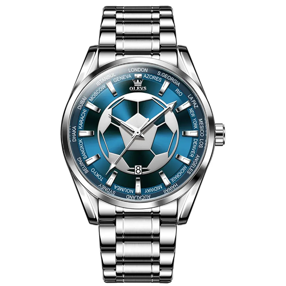 Men Watch OLEVS 9949 Football Sport Gold