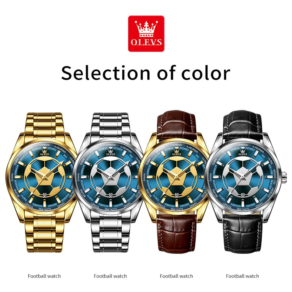 Men Watch OLEVS 9949 Football Sport Gold