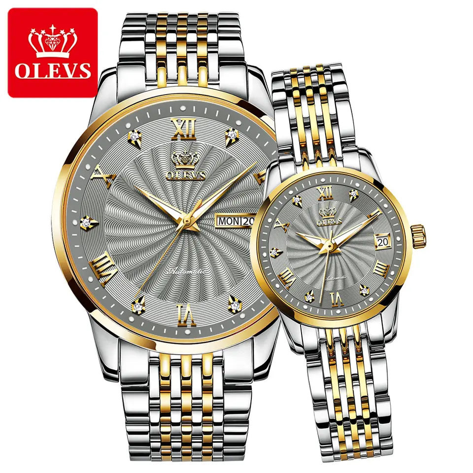 Men Watch OLEVS 6630 Automatic Casual Watch Silver