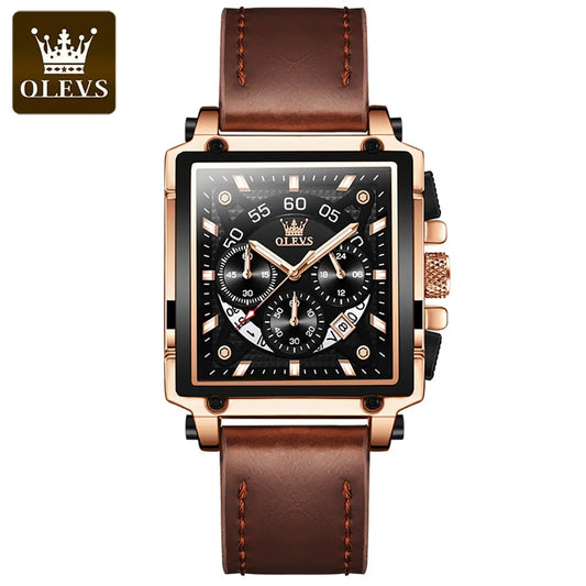 Men Watch OLEVS 9919 Luxury Business Watch Brown