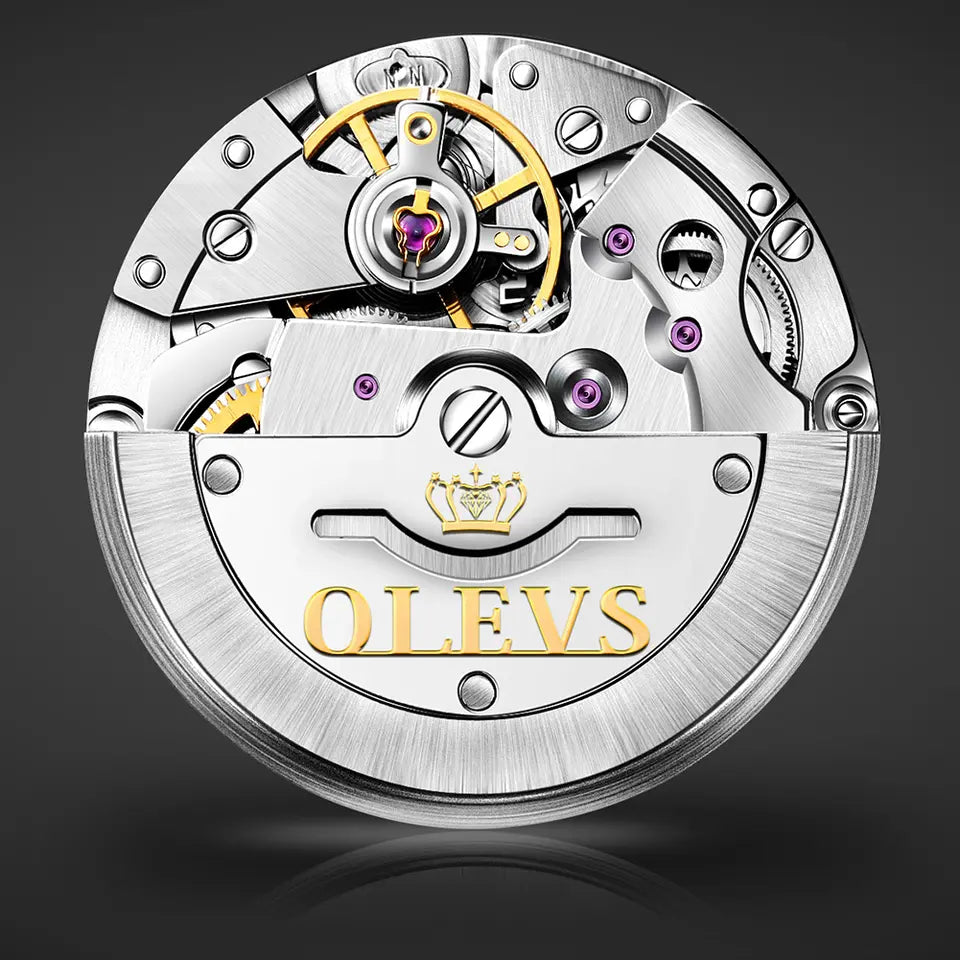 Men Watch OLEVS 6630 Automatic Casual Watch Silver