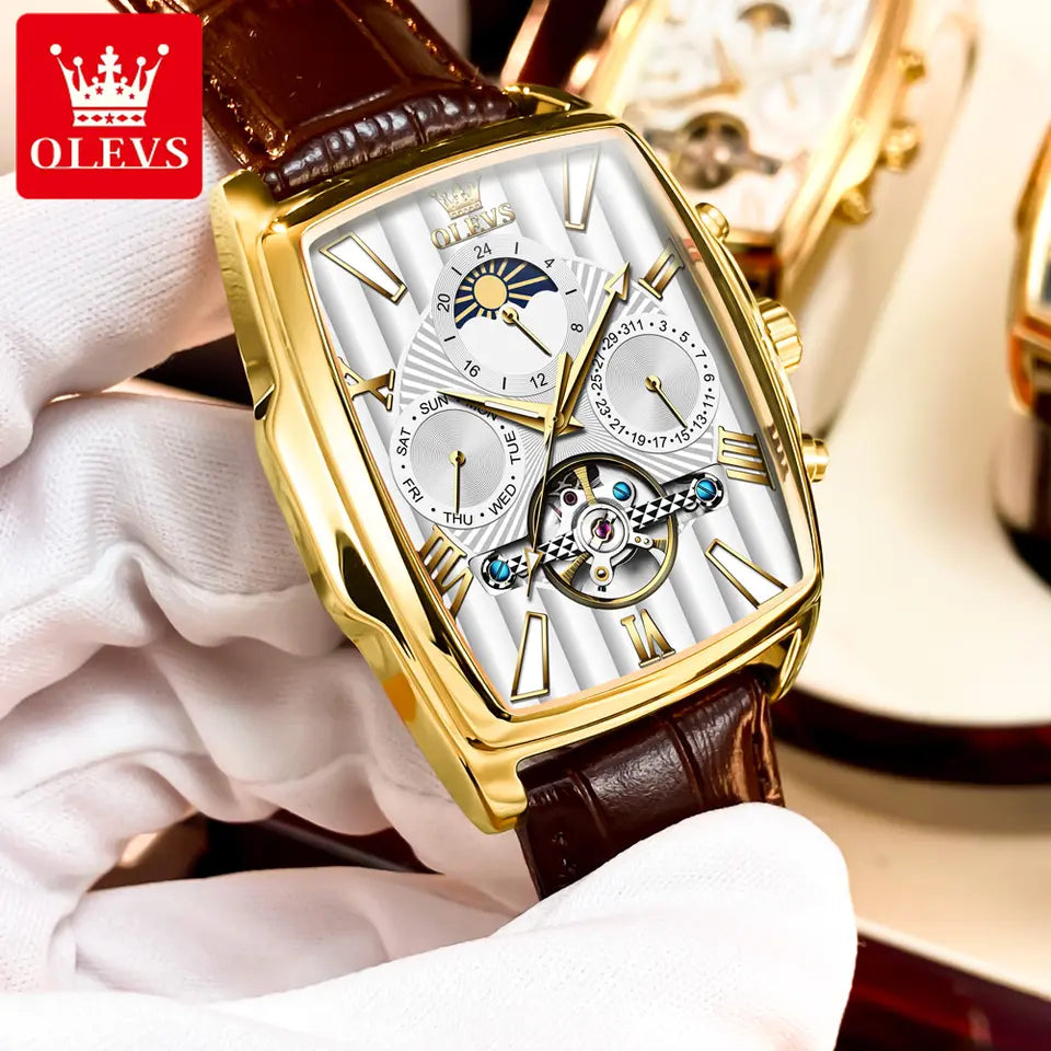 OLEVS Men Luxury Watch 6675 White (Yellow Gold)