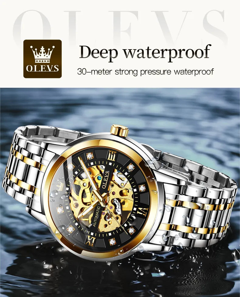 OLEVS Men Luxury Watch 9901 Black Gold