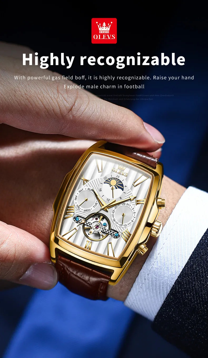 OLEVS Men Luxury Watch 6675 White (Yellow Gold)