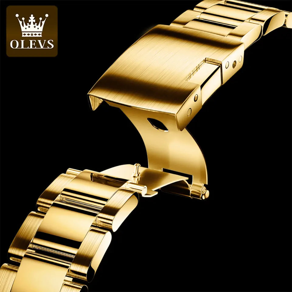 Men Watch OLEVS 6638 Automatic Mechanical Watch Gold