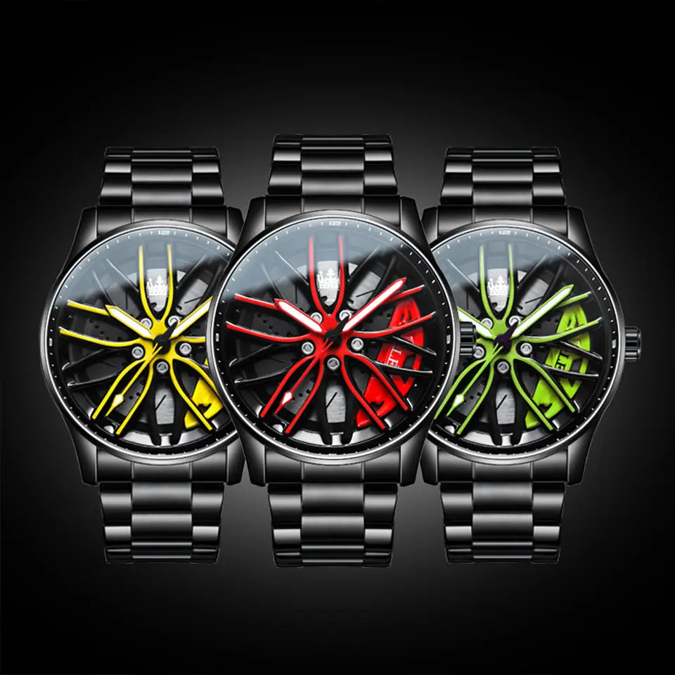 Pánské Motosport hodinky OLEVS 9937 Žluté