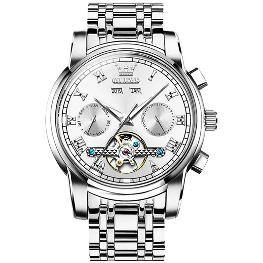 Pánské mechanické hodinky OLEVS 6607  Stříbrné
