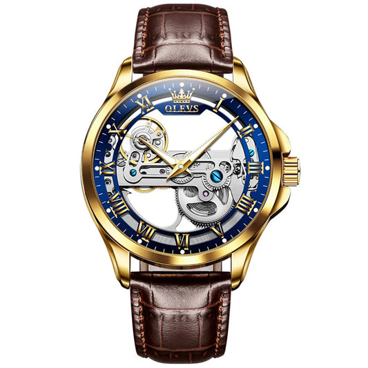 Pánské mechanické hodinky OLEVS 6661 Modré