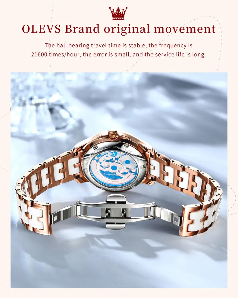 Women Mechanical Watch OLEVS Butterfly Design