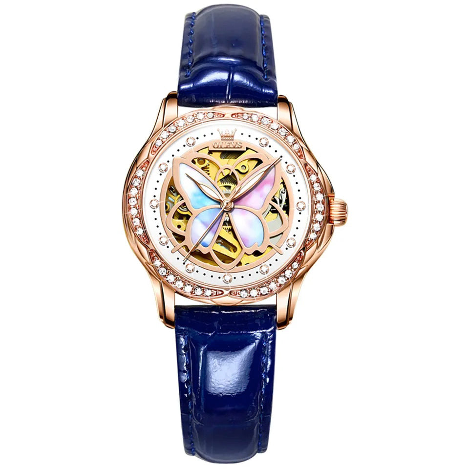 Women Mechanical Watch OLEVS Butterfly Design