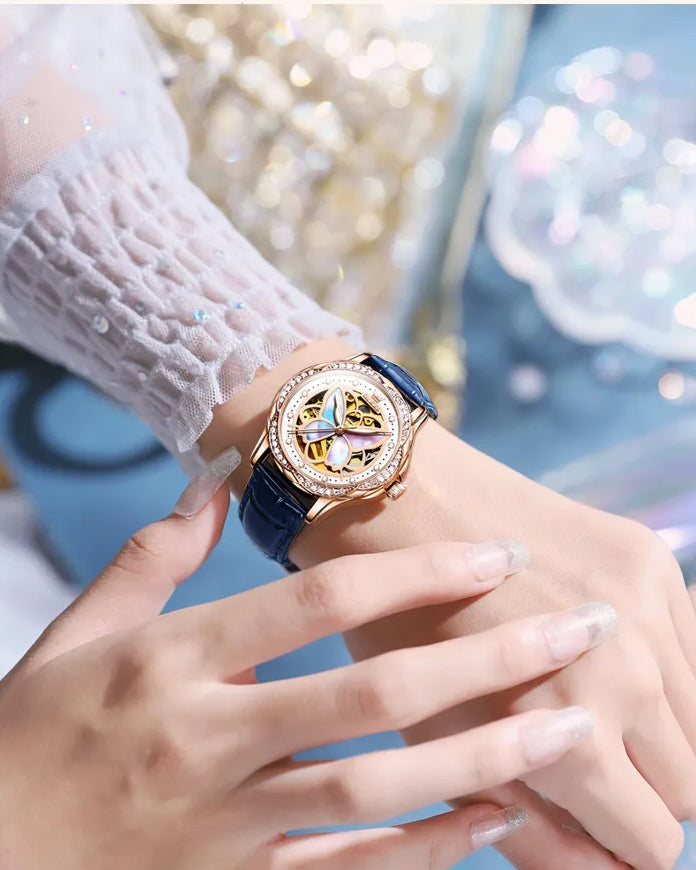 Women Mechanical Watch OLEVS Butterfly Design