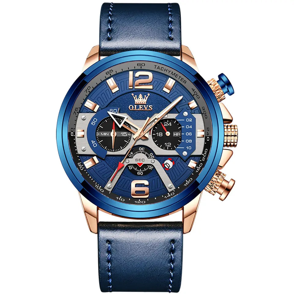 Men Watch OLEVS 9915 Sports Fashion Blue