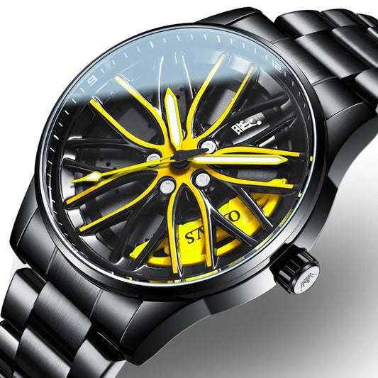 Pánské Motosport hodinky OLEVS 9937 Žluté