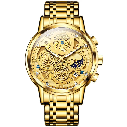 Pánské hodinky OLEVS 9947  Zlaté