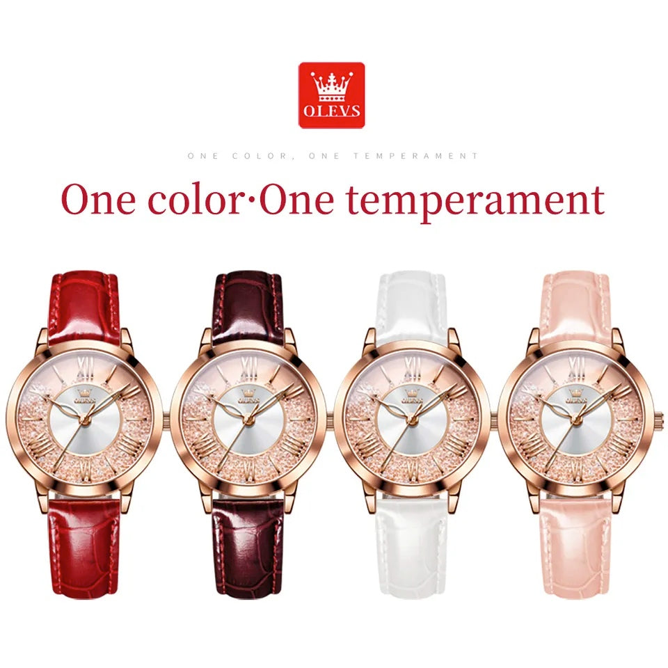 OLEVS Lady's Pink Diamonds - Red