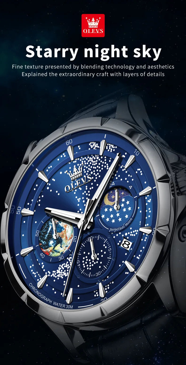 Pánské hodinky OLEVS 5538 modré
