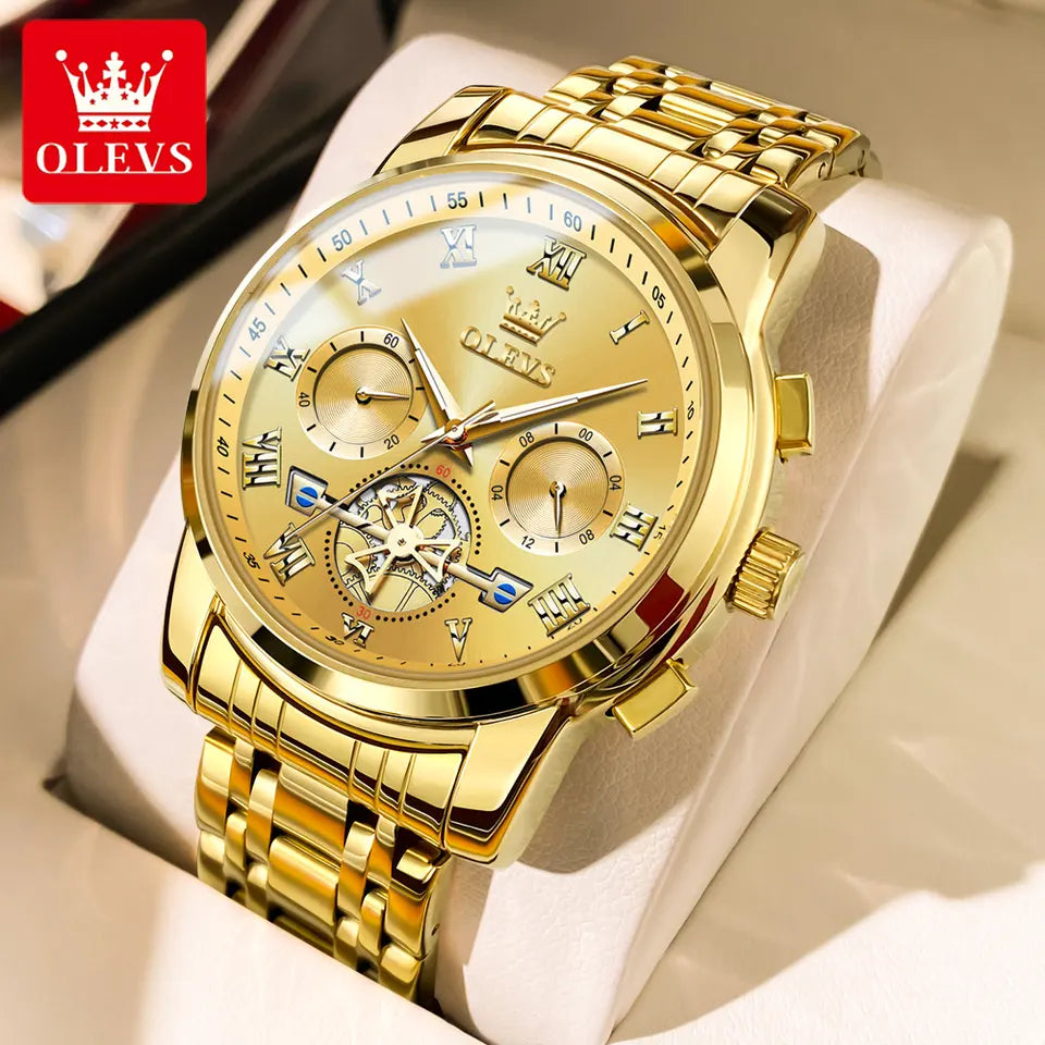 OLEVS Men Luxury Watch 2859 Black dial Black strap – OLEVSEurope
