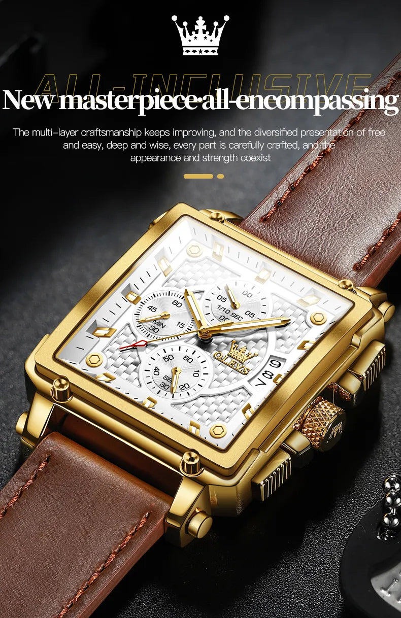 Men's Simple Square Dial Black Leather Band Watch Quartz Analog  Wristwatches New | eBay
