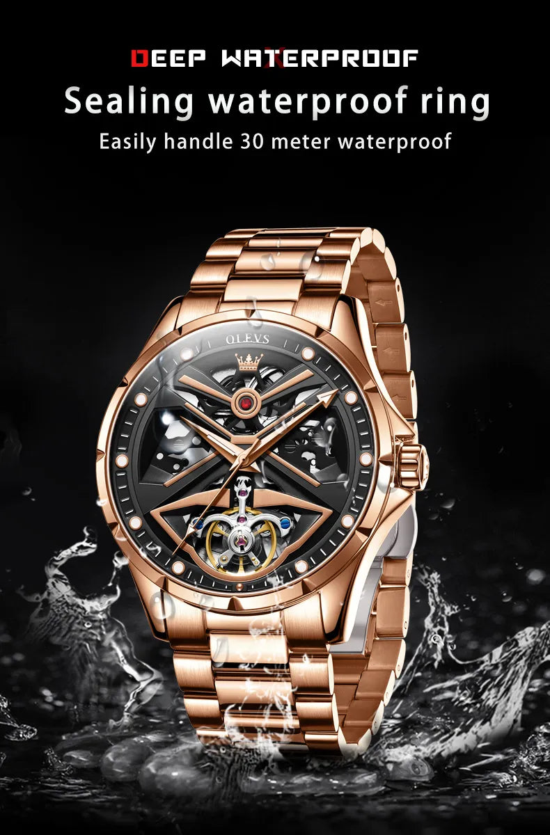 Rose gold waterproof watch deals
