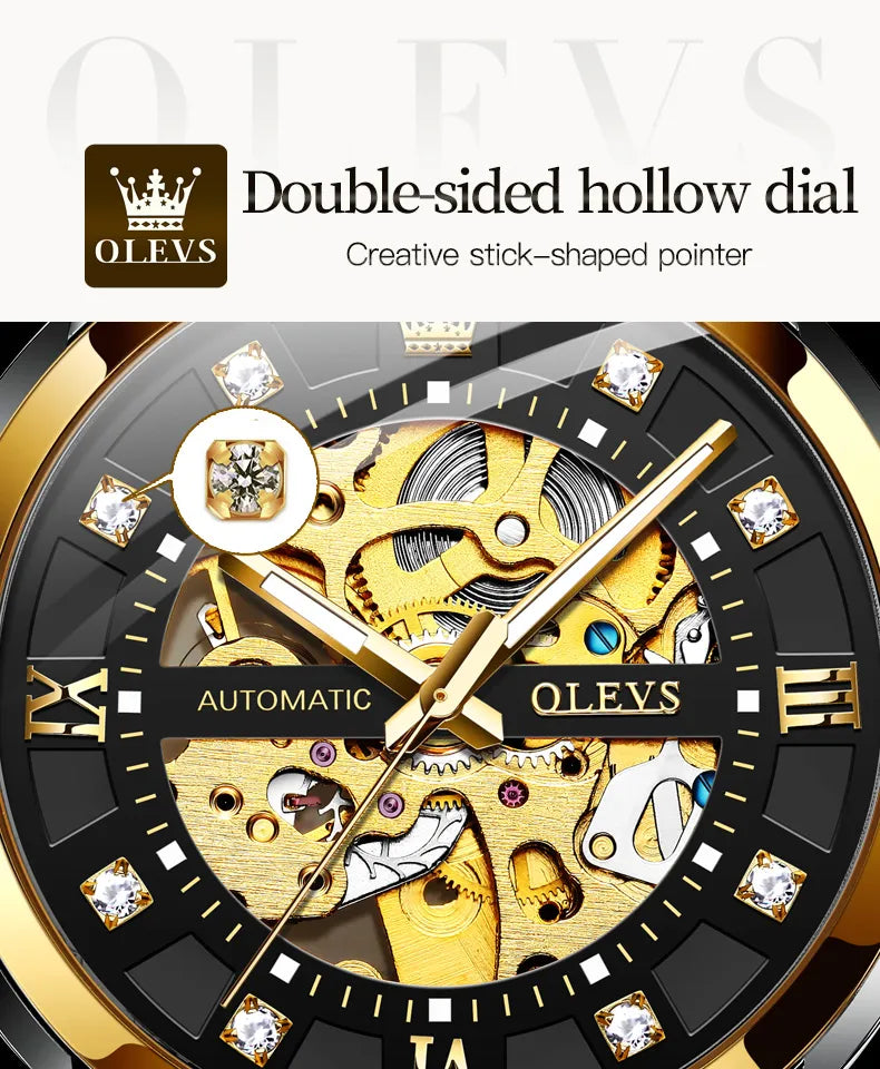 Pánské mechanické hodinky OLEVS 9901 Zlaté