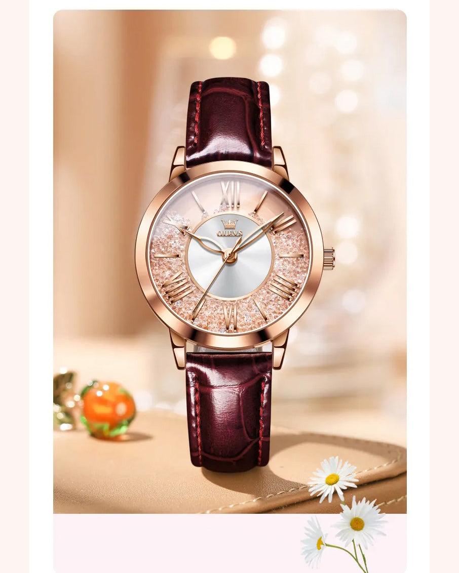 OLEVS Lady's Pink Diamonds - Purple